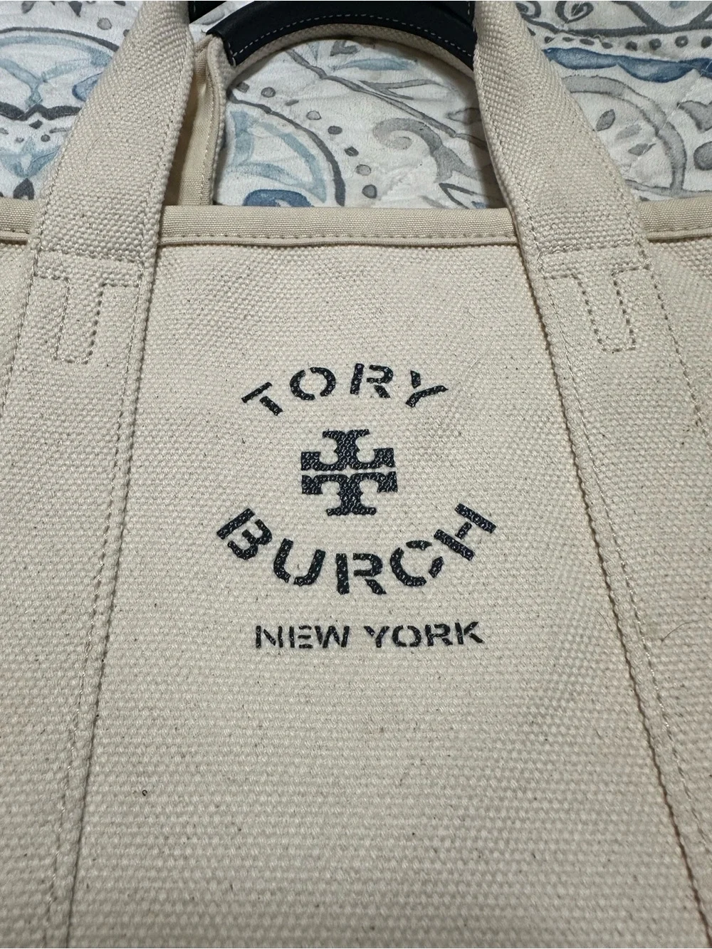 Tory Burch Small Canvas Tote in Natural
